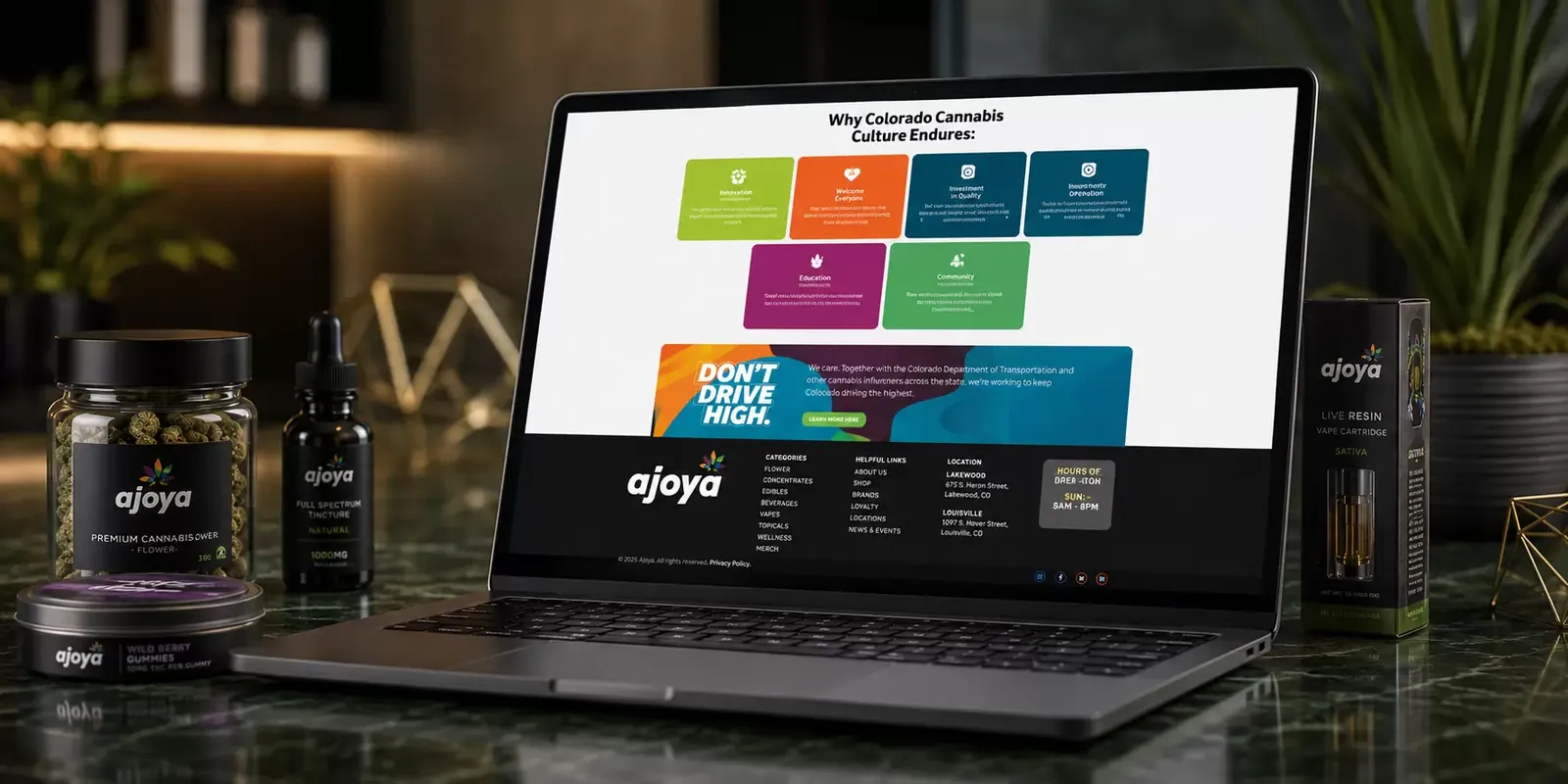 Ajoya new website screen 1