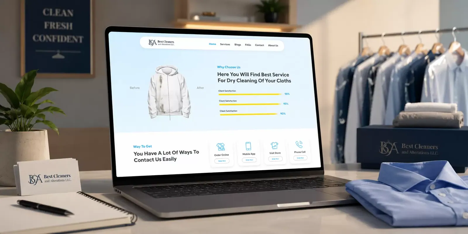 Best Cleaners & Alterations LLC new website screen 2
