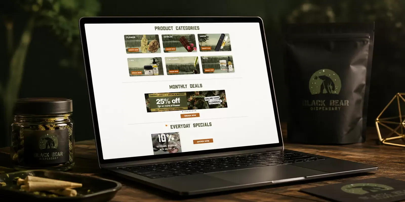 Black Bear Hemp Dispensary new website screen 2
