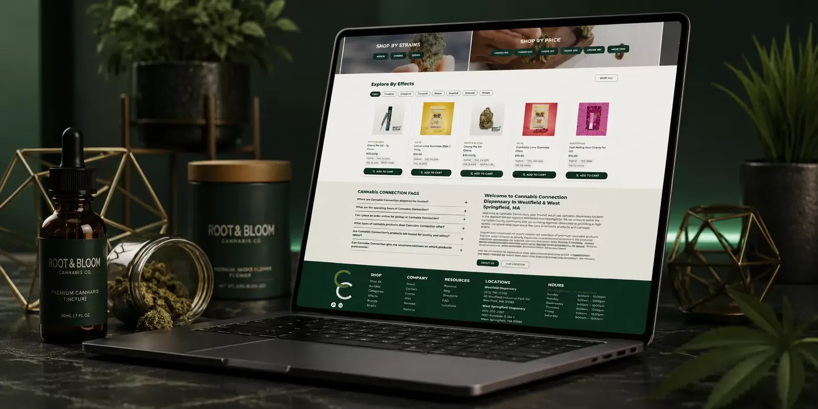Cannabis Connection new website screen 1
