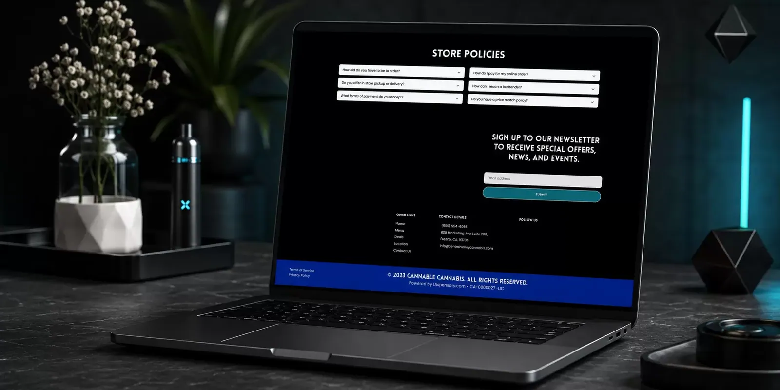 Cannable Cannabis new website screen 1