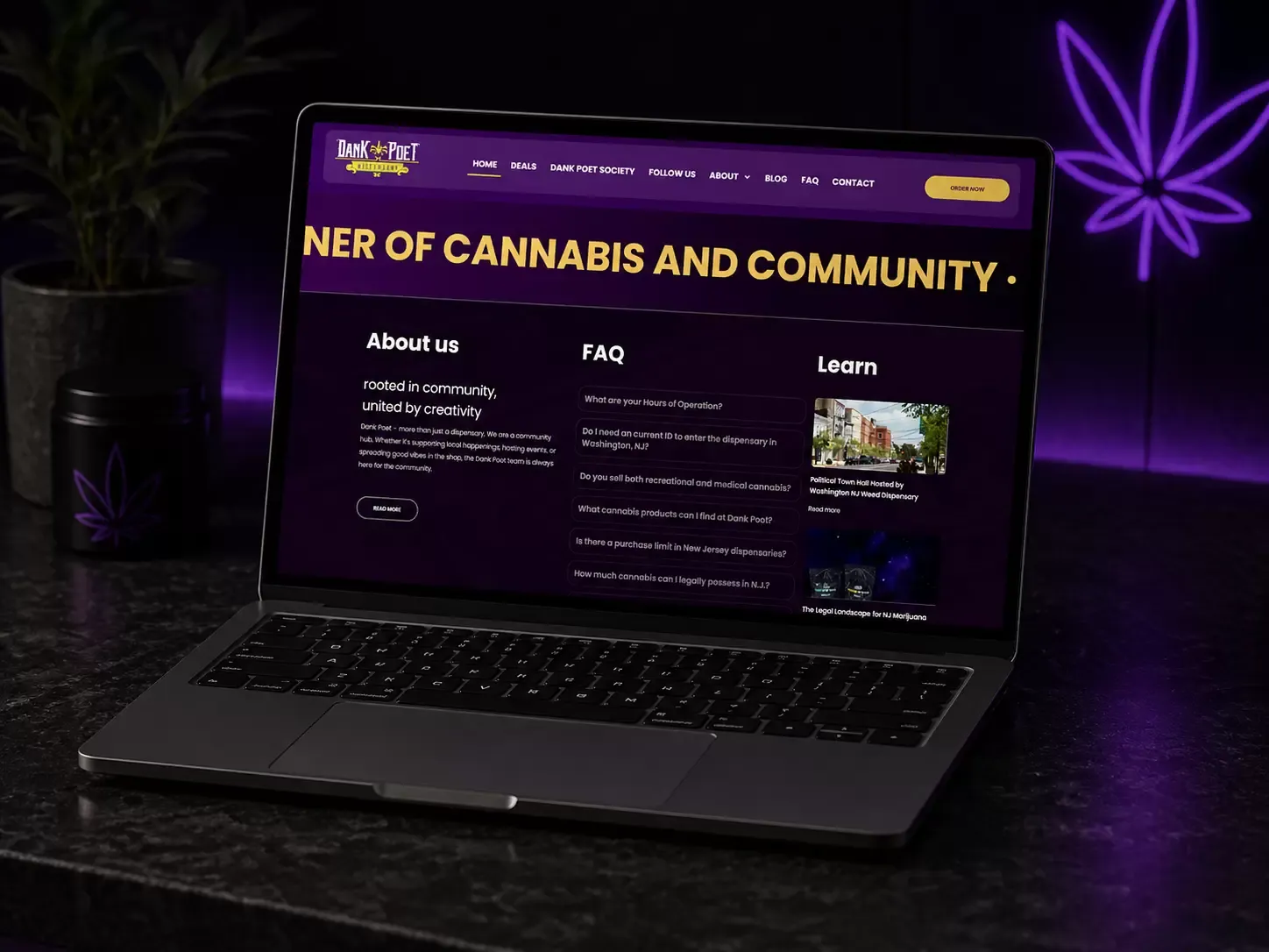 Dank Poet new website screen 1