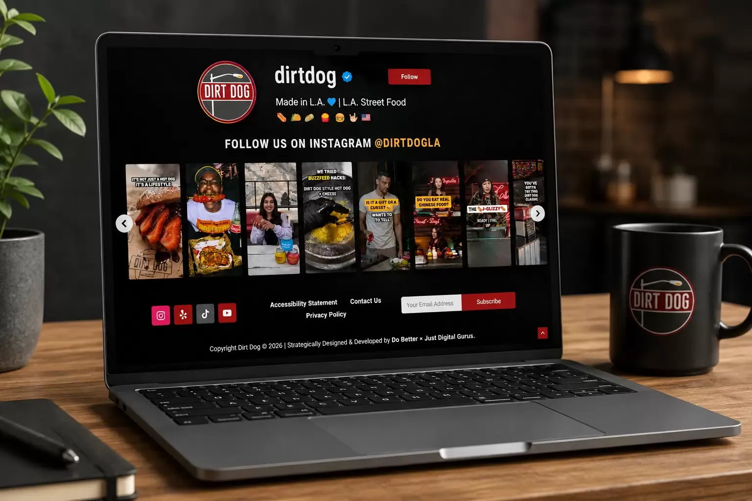 Dirt Dog new website screen 1
