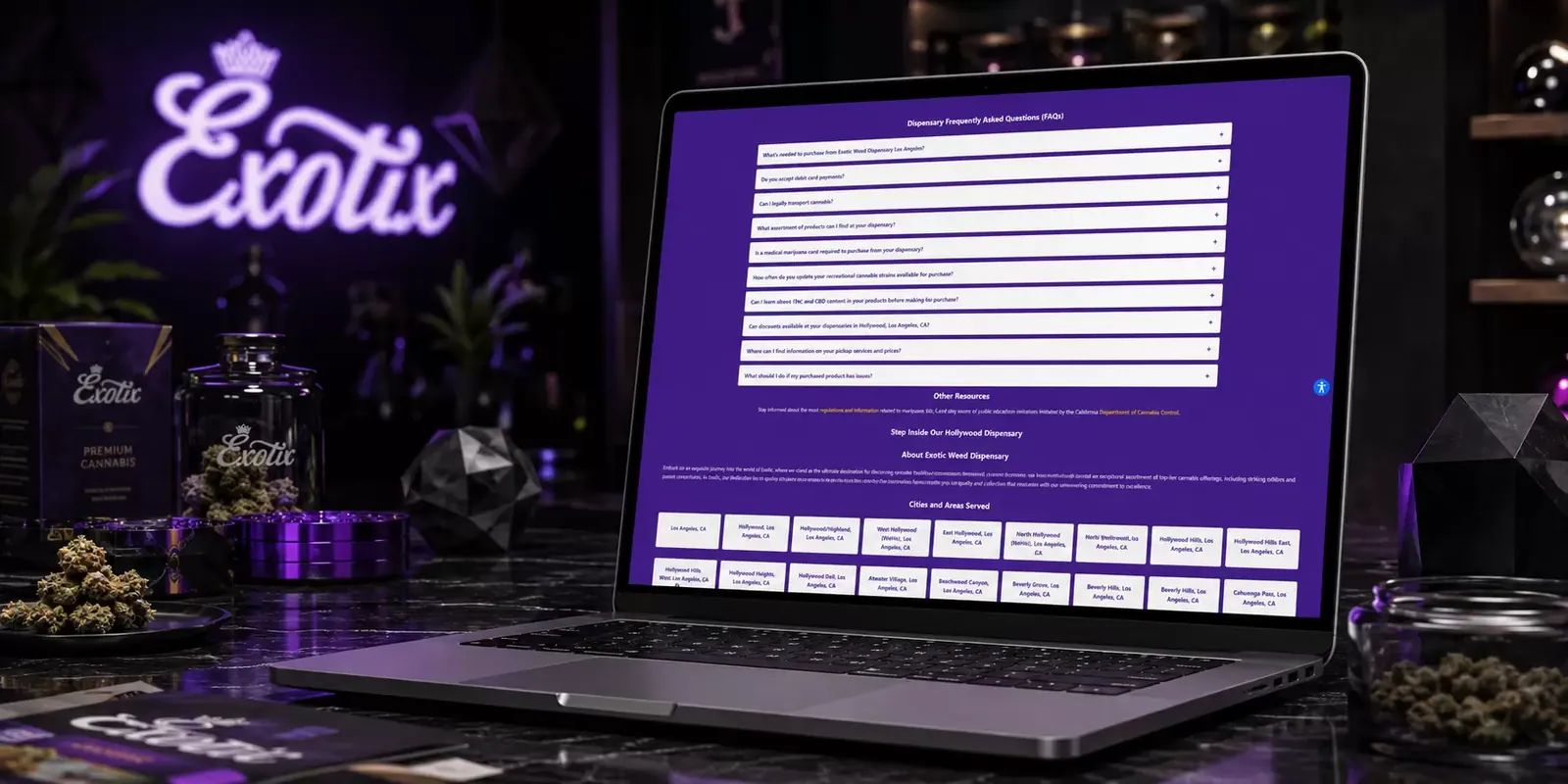 Exotix new website screen 1