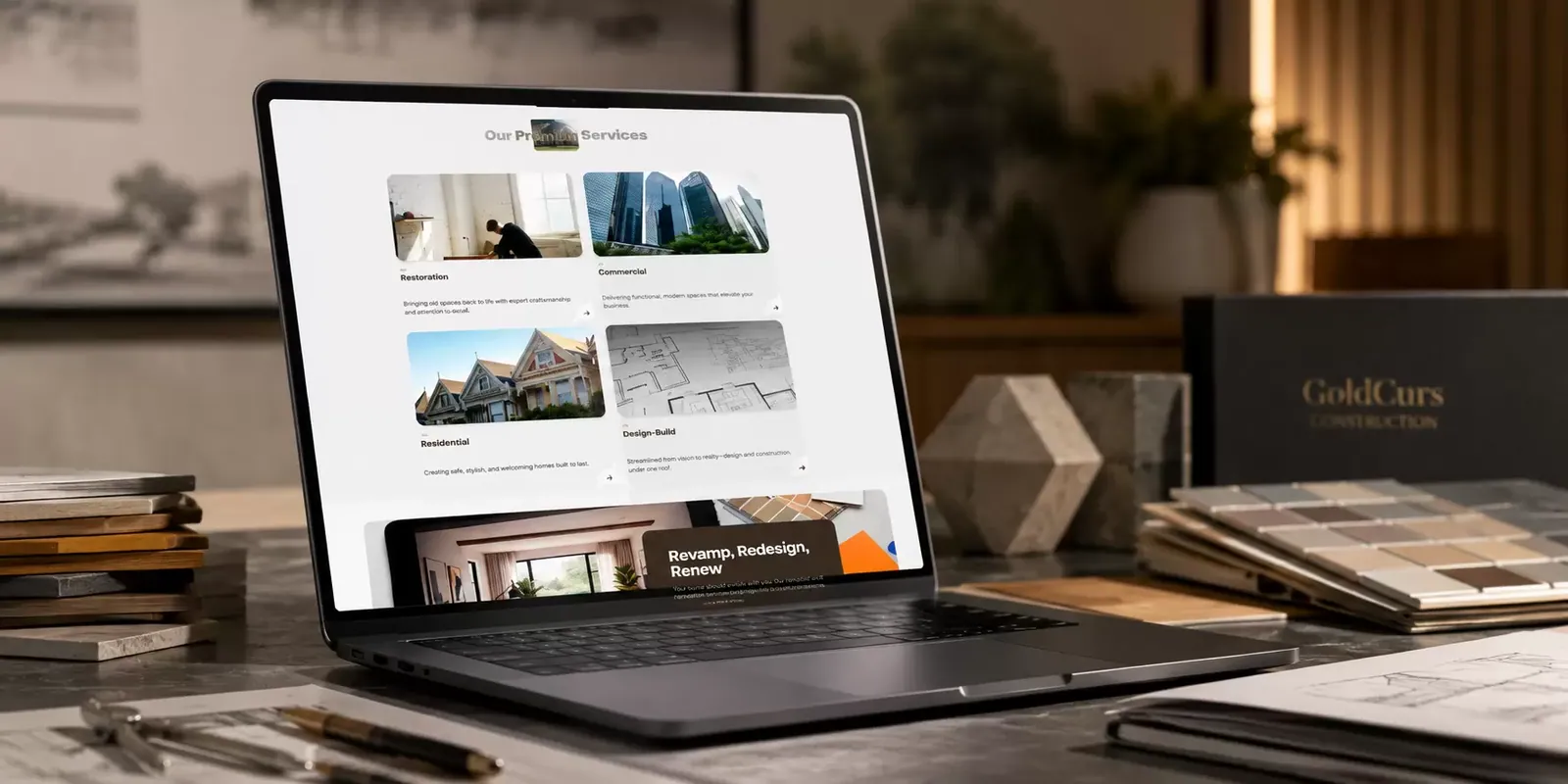 GoldCurs Construction new website screen 2