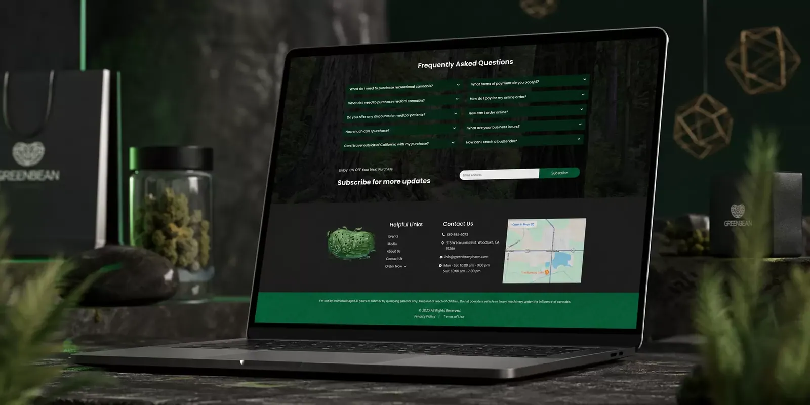 Green Bean new website screen 1