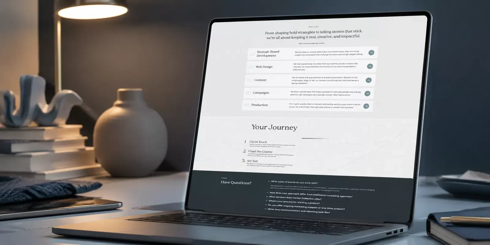 Harbor Collective new website screen 1
