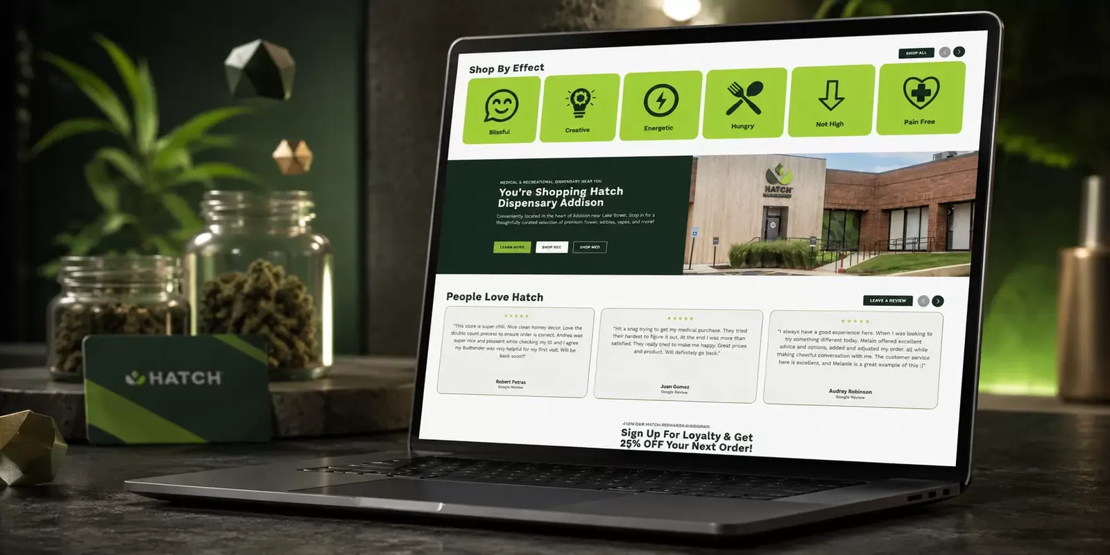 Hatch Cannabis new website screen 1
