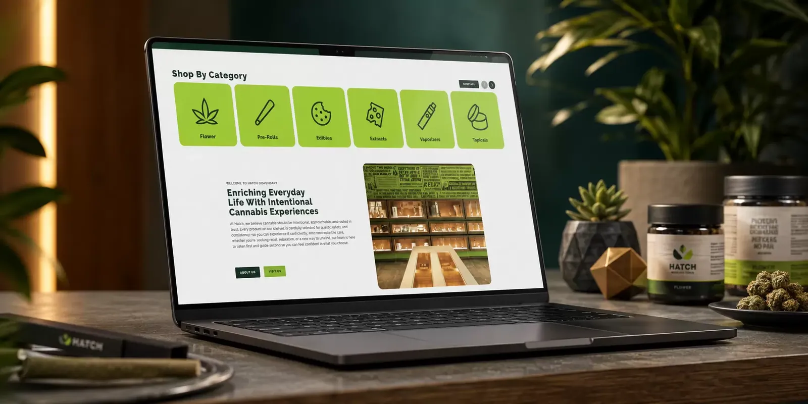 Hatch Cannabis new website screen 2
