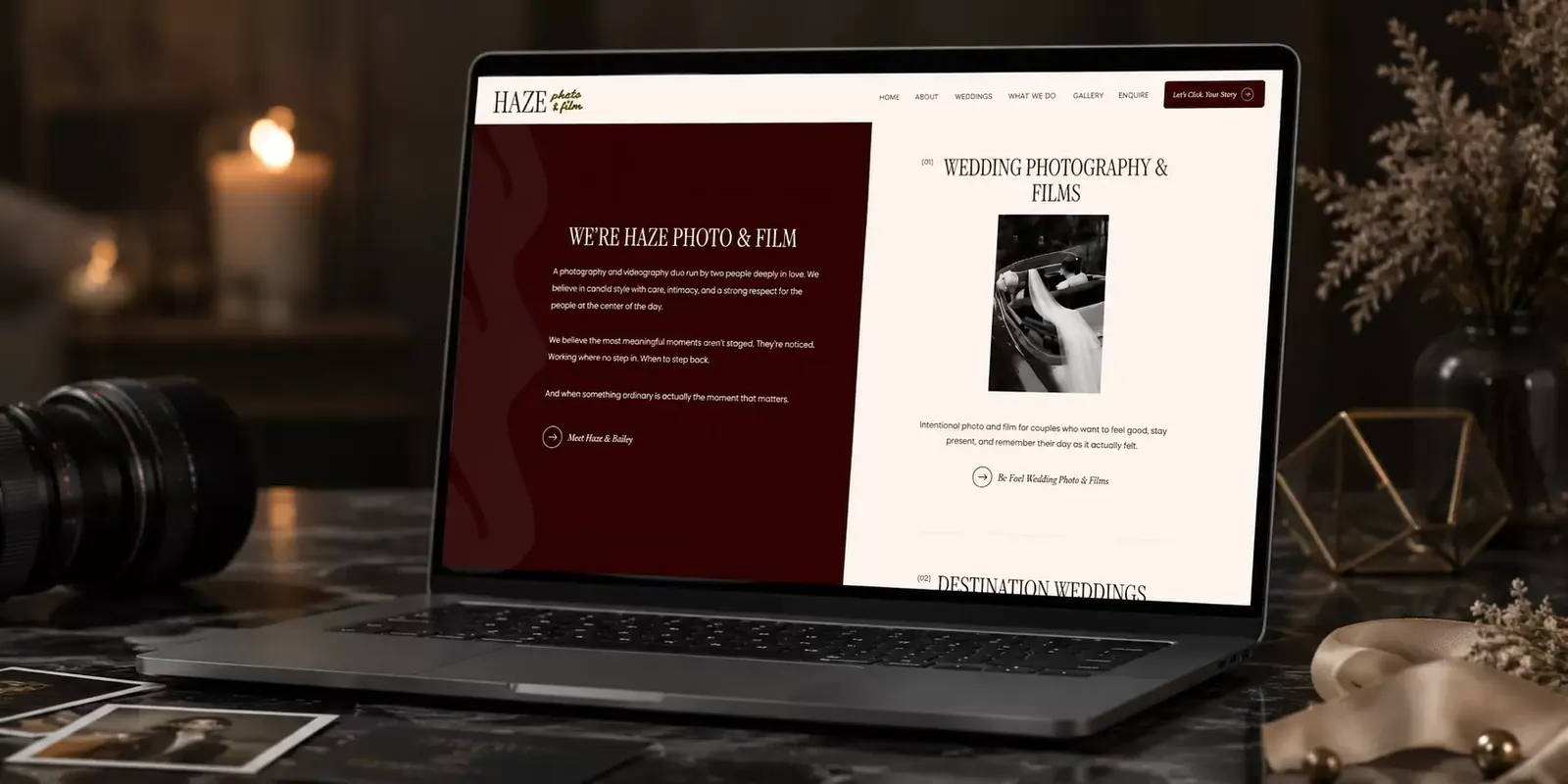 Haze Photo & Film new website screen 1
