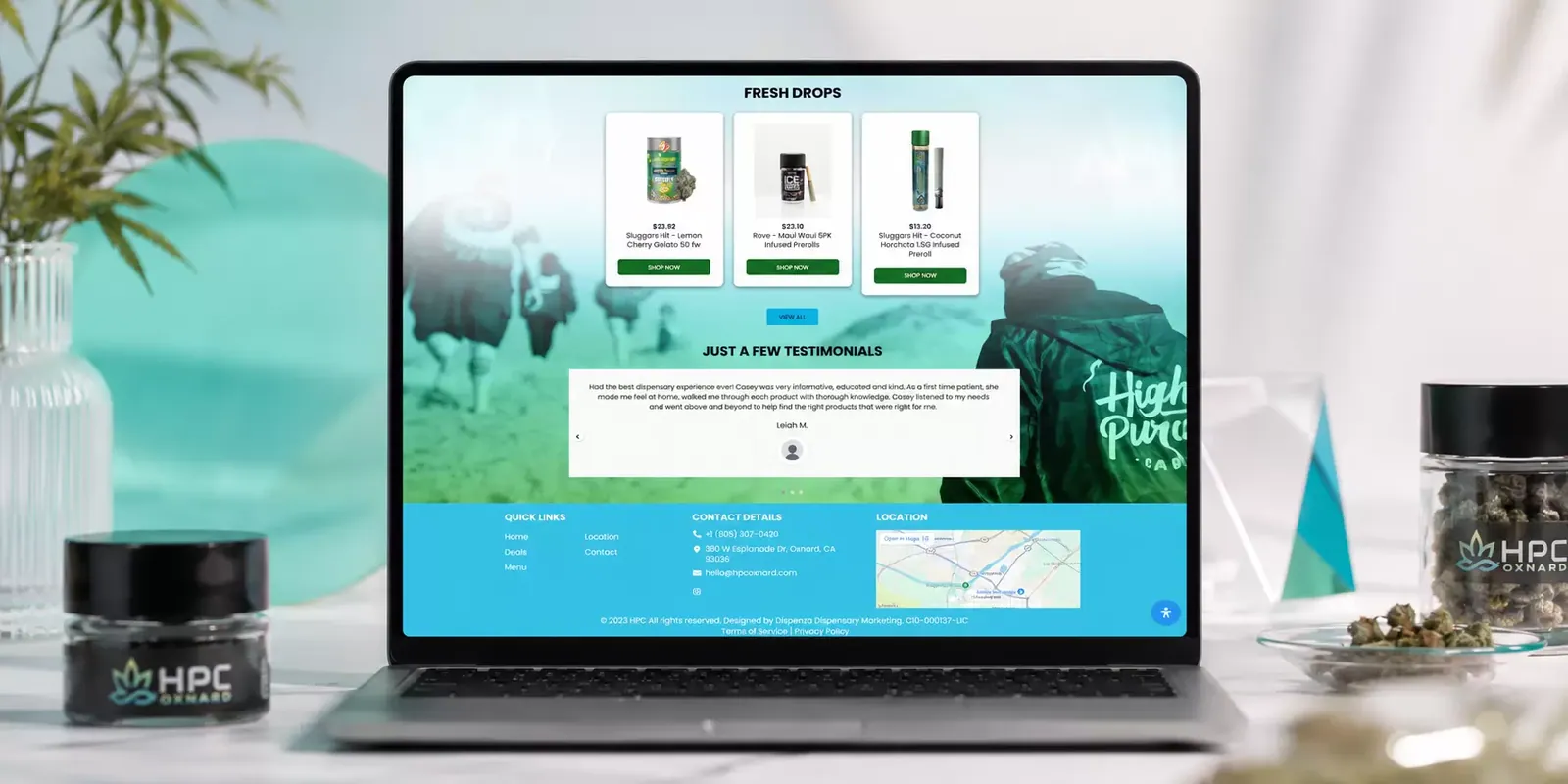 HPC Weed Dispensary Oxnard new website screen 2