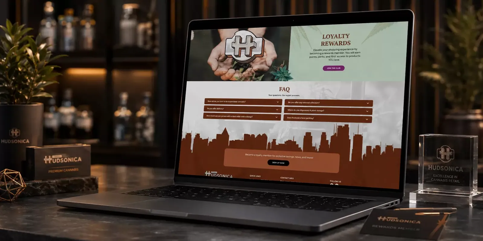 Hudsonica Dispensary new website screen 1
