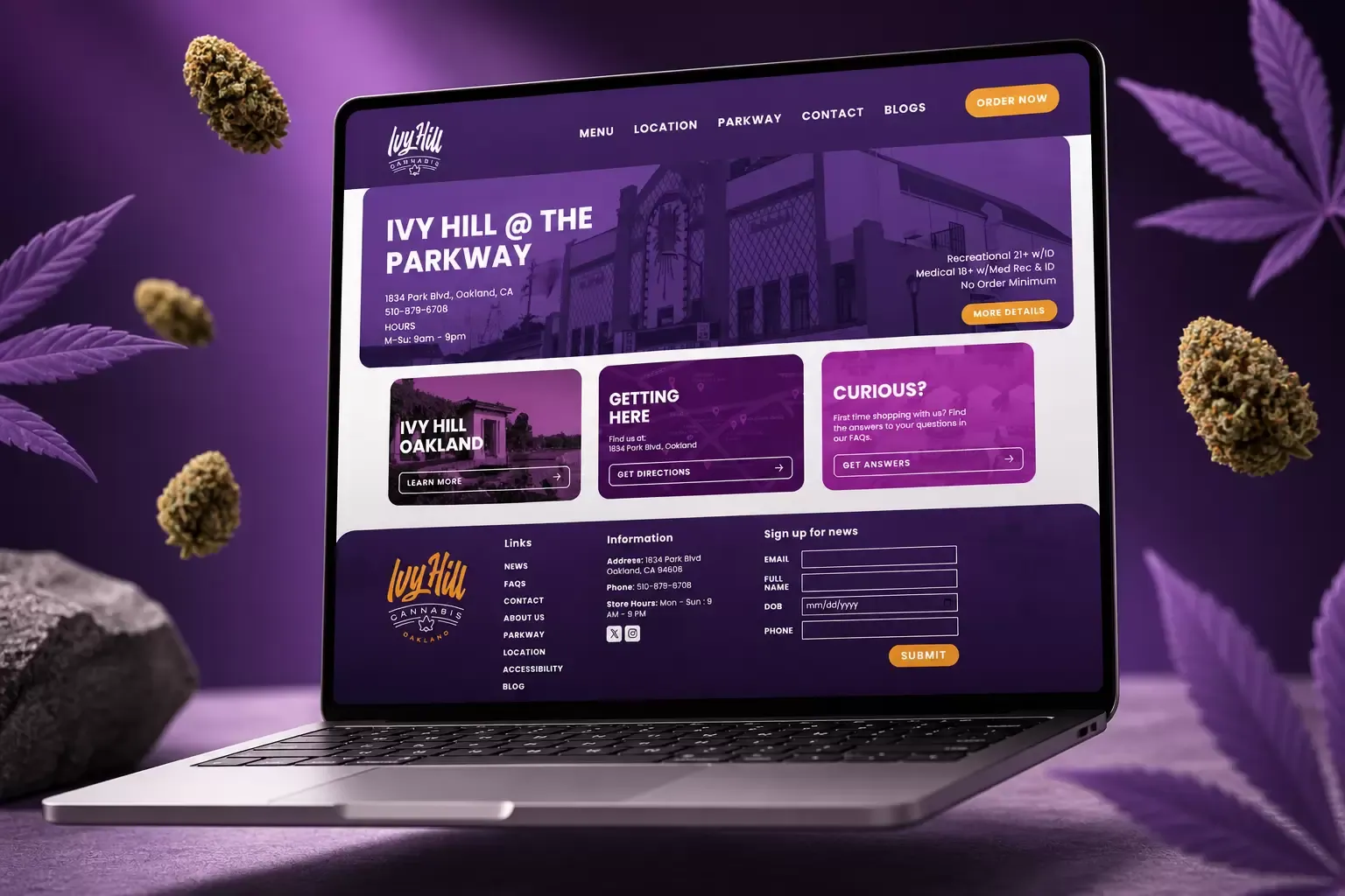 Ivy Hill Weed Dispensary new website screen 2