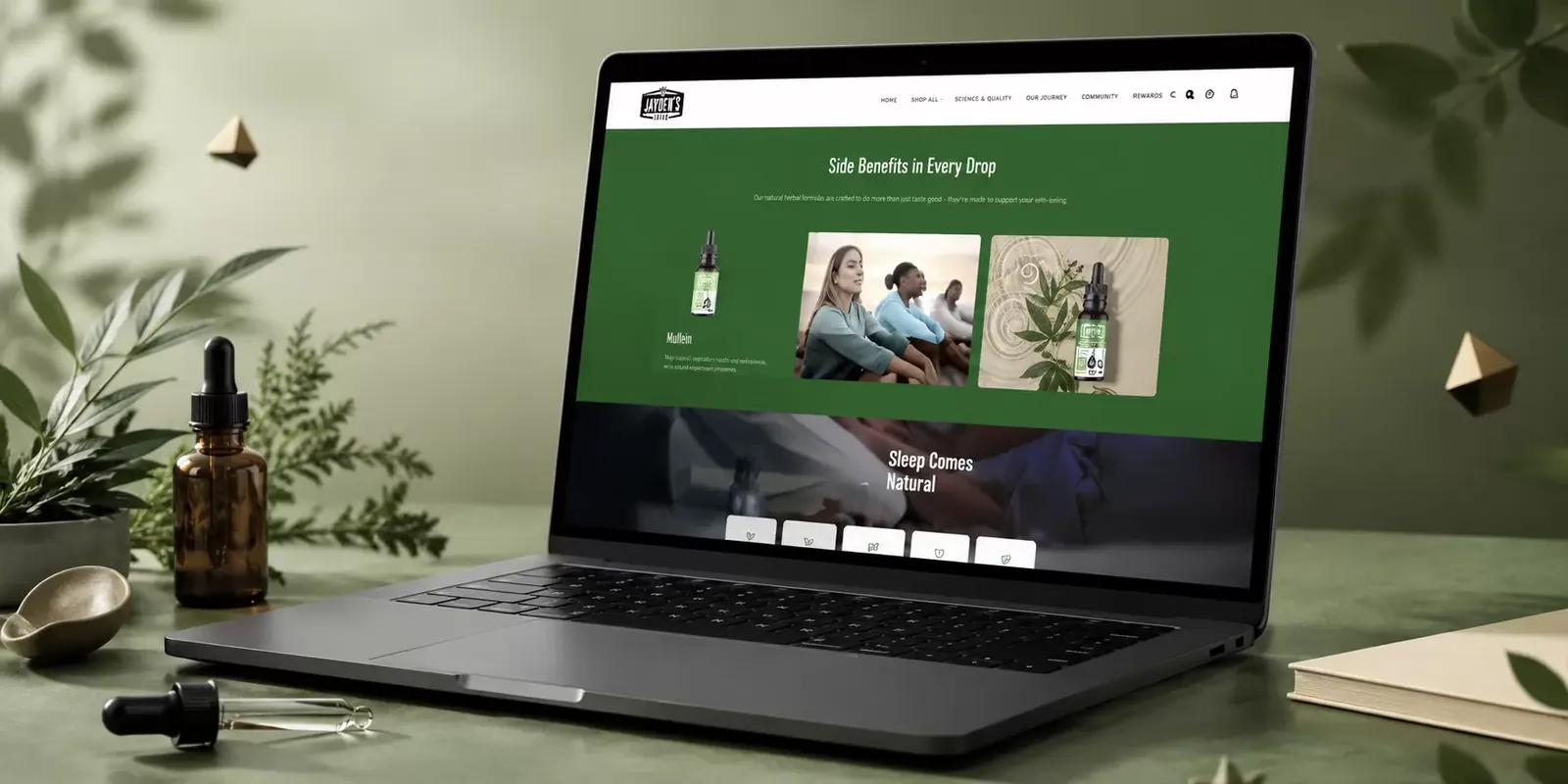 Jayden’s Juice new website screen 1