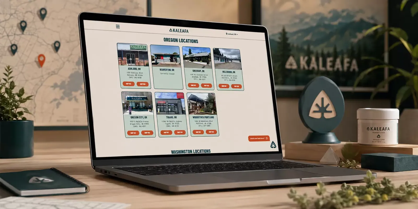 Kaleafa Cannabis new website screen 2