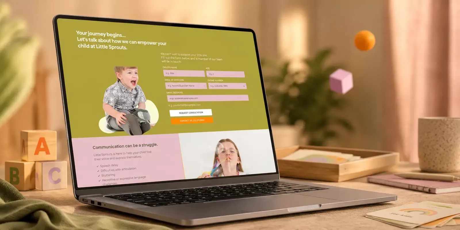 Little Sprouts SLP new website screen 2