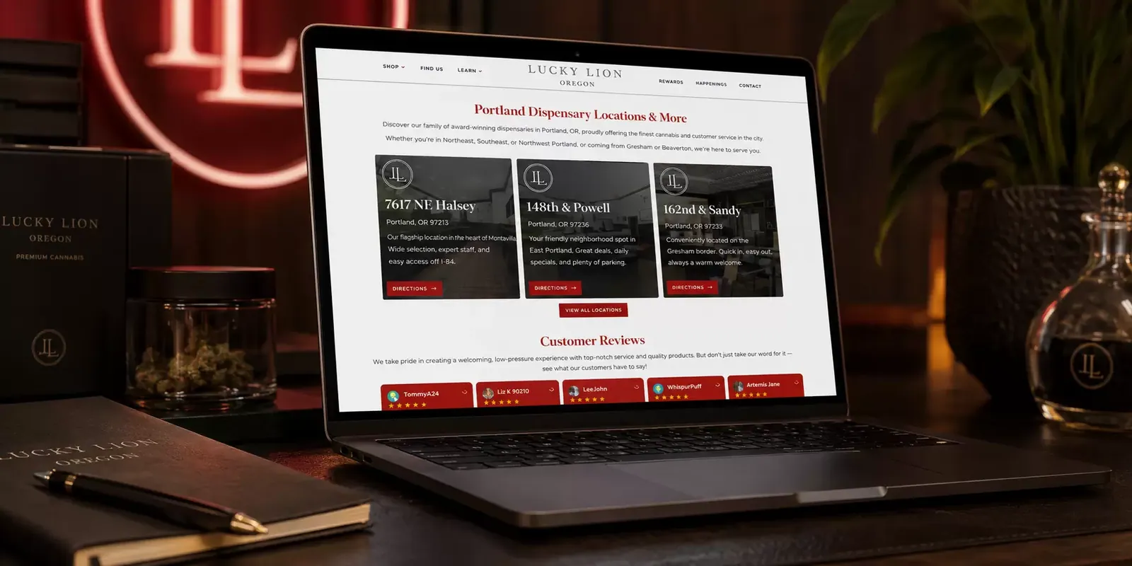 Lucky Lion new website screen 2