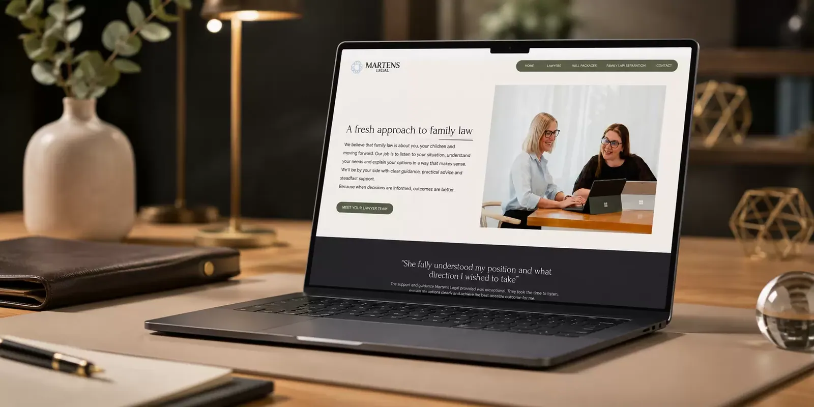 Martens Legal new website screen 1