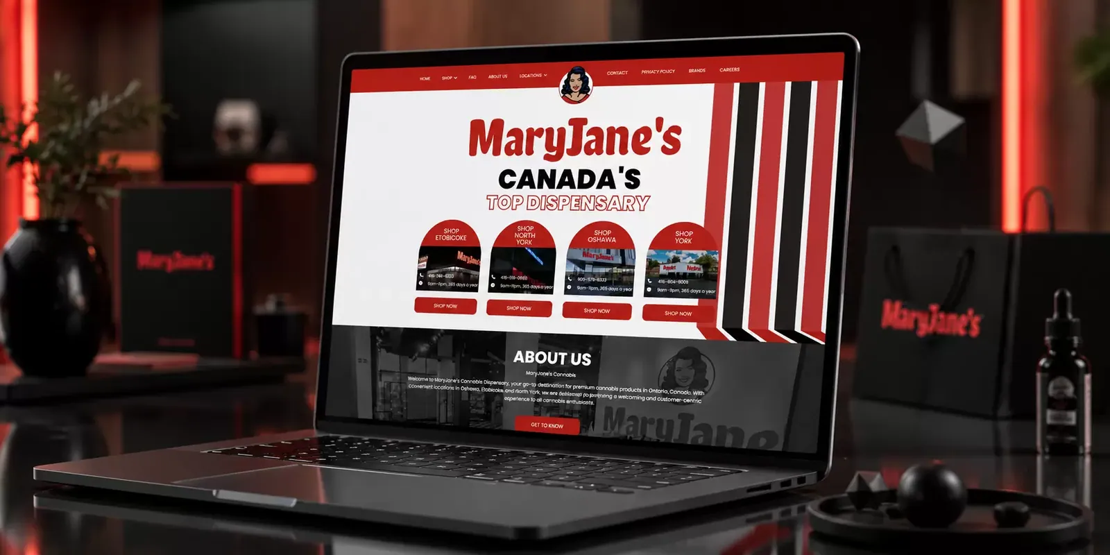 MaryJane’s new website screen 1