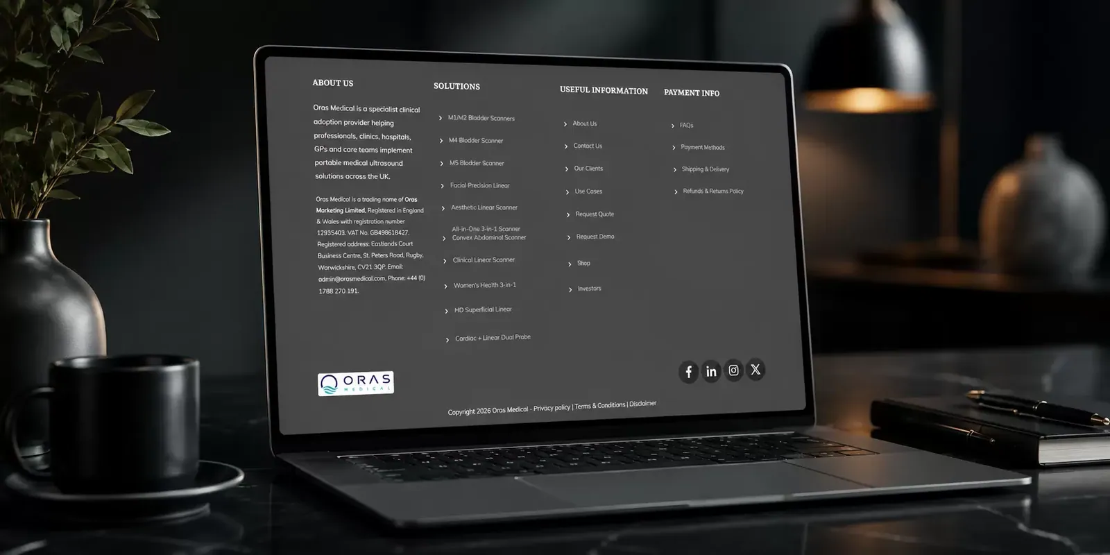 ORAS Medical — PeakSonic Bladder Scanners (UK) new website screen 4
