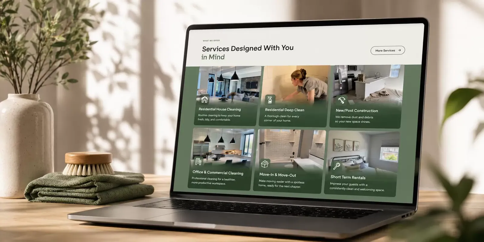 Radiant Home Cleaning Services new website screen 1
