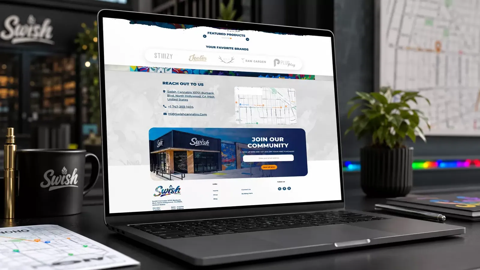 Swish Cannabis new website screen 1