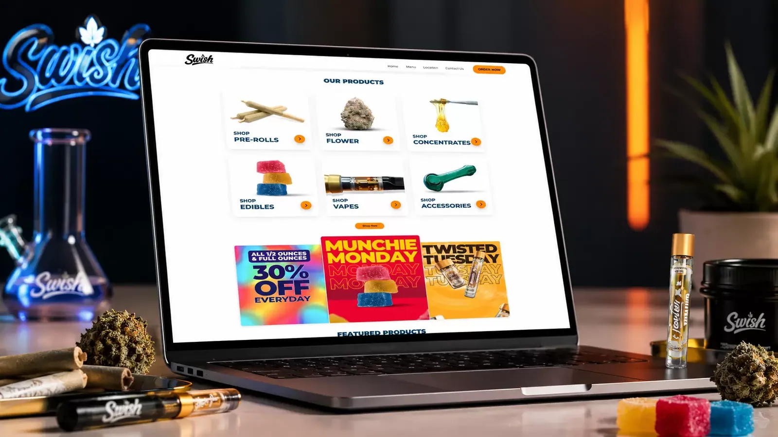 Swish Cannabis new website screen 2