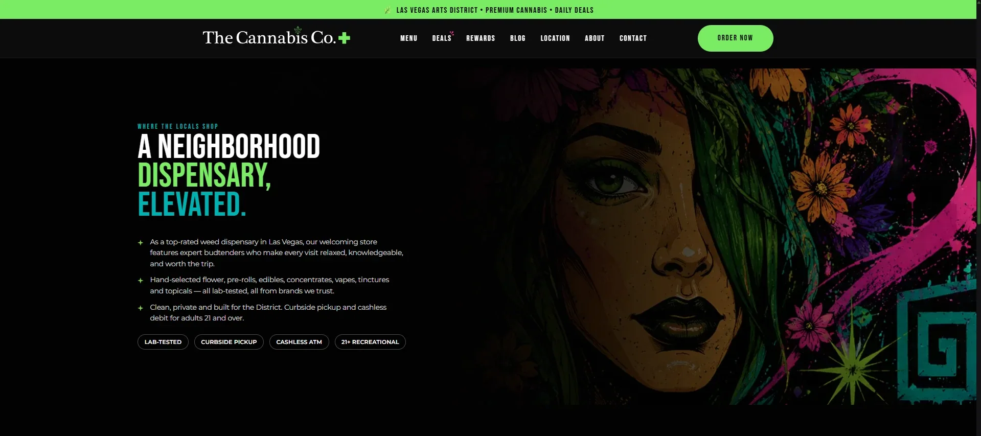 The Cannabis Co. redesigned website section