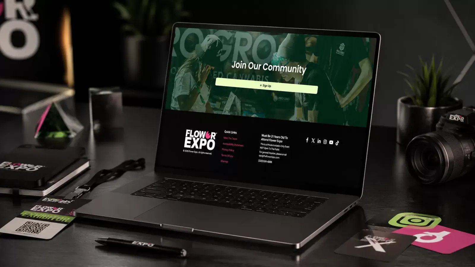The Flower Expo new website screen 1