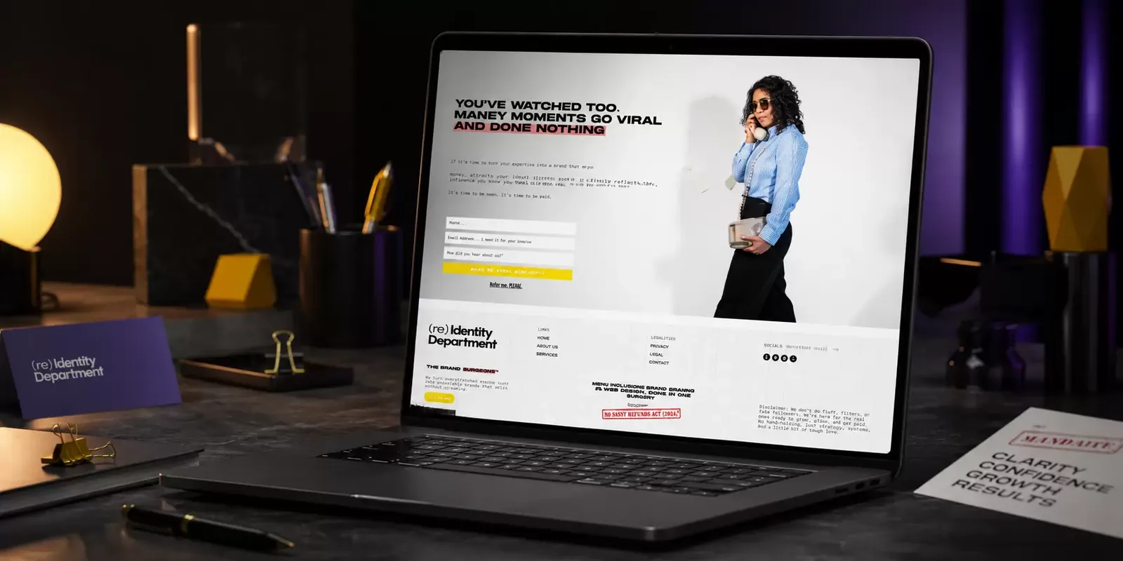 The Identity Dept new website screen 1
