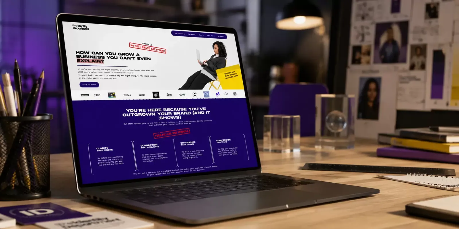 The Identity Dept new website screen 2
